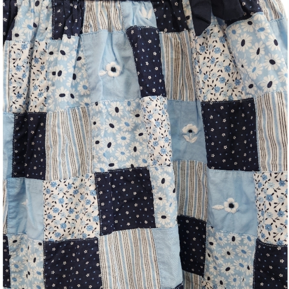 2007 Janie and Jack Toddler Girl's Blue Skies Patchwork Floral Dress 18-24 Month - Picture 5 of 13